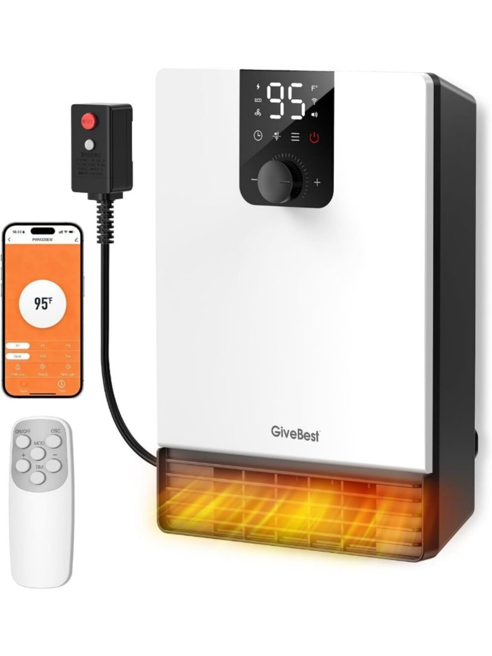 1500W Electric Smart Wall Heater - Energy-Efficient Indoor Space Heater